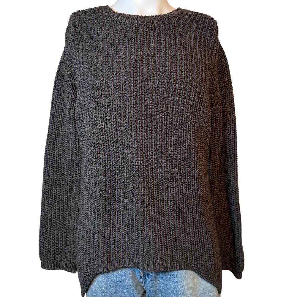 rare Rick Owens Sphinx FW15 Wool Cable Knit Sweater size XL Dark Dust Collectors